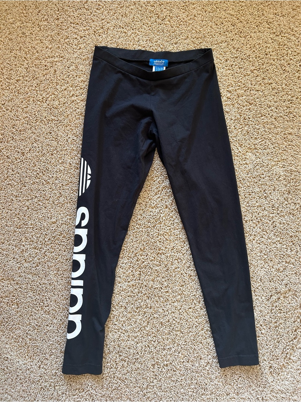 adidas Black Logo Leggings - Comfort Stretch
